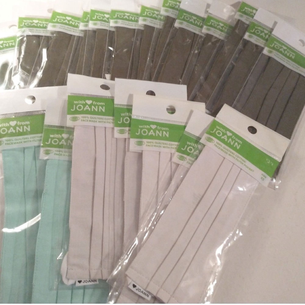 Joann Washable Face Masks XSmall Pleated Quilters Cotton Filter Pocket Lot of 20